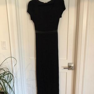Black Maxi Dress with Sheer Waist line